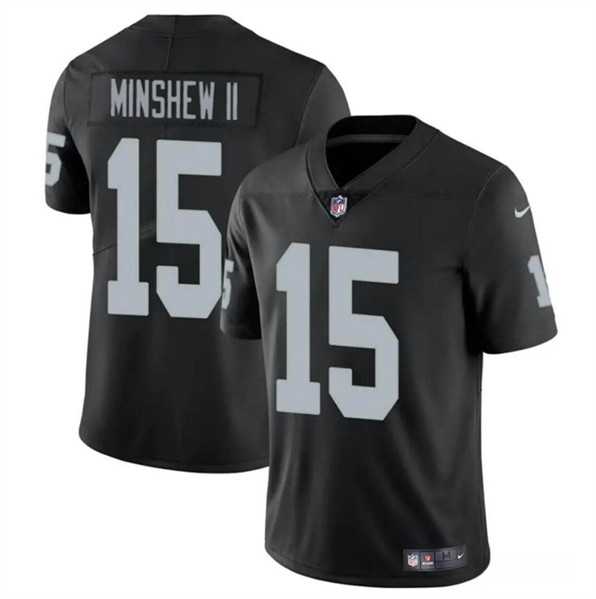 Men & Women & Youth Las Vegas Raiders #15 Gardner Minshew II Black Vapor Football Stitched Jersey->las vegas raiders->NFL Jersey